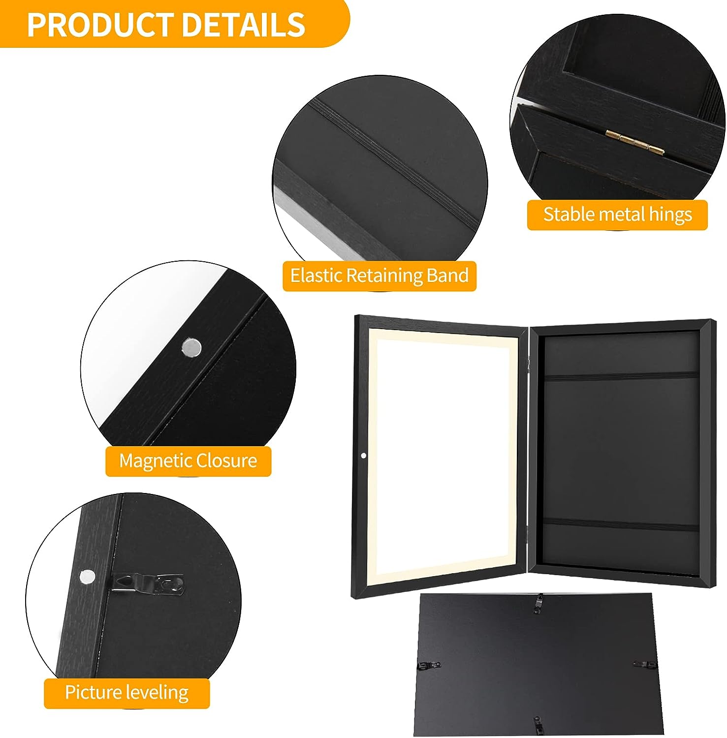 Montessori Art Frame featuring Picture Leveling and Secure Magnetic Closure