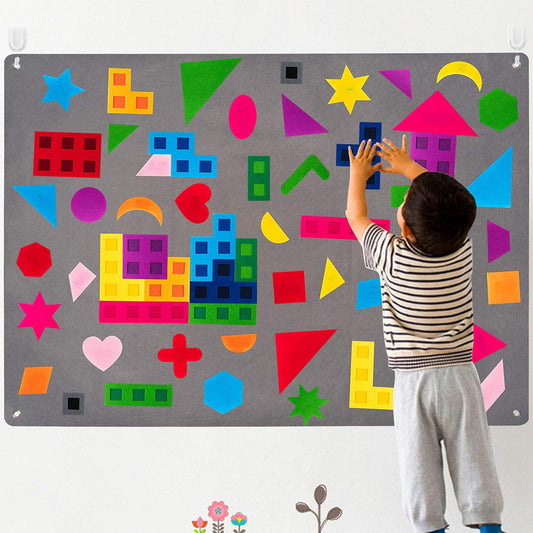 Montessori Preschool Teaching Felt Board with 64 Pieces Story Set