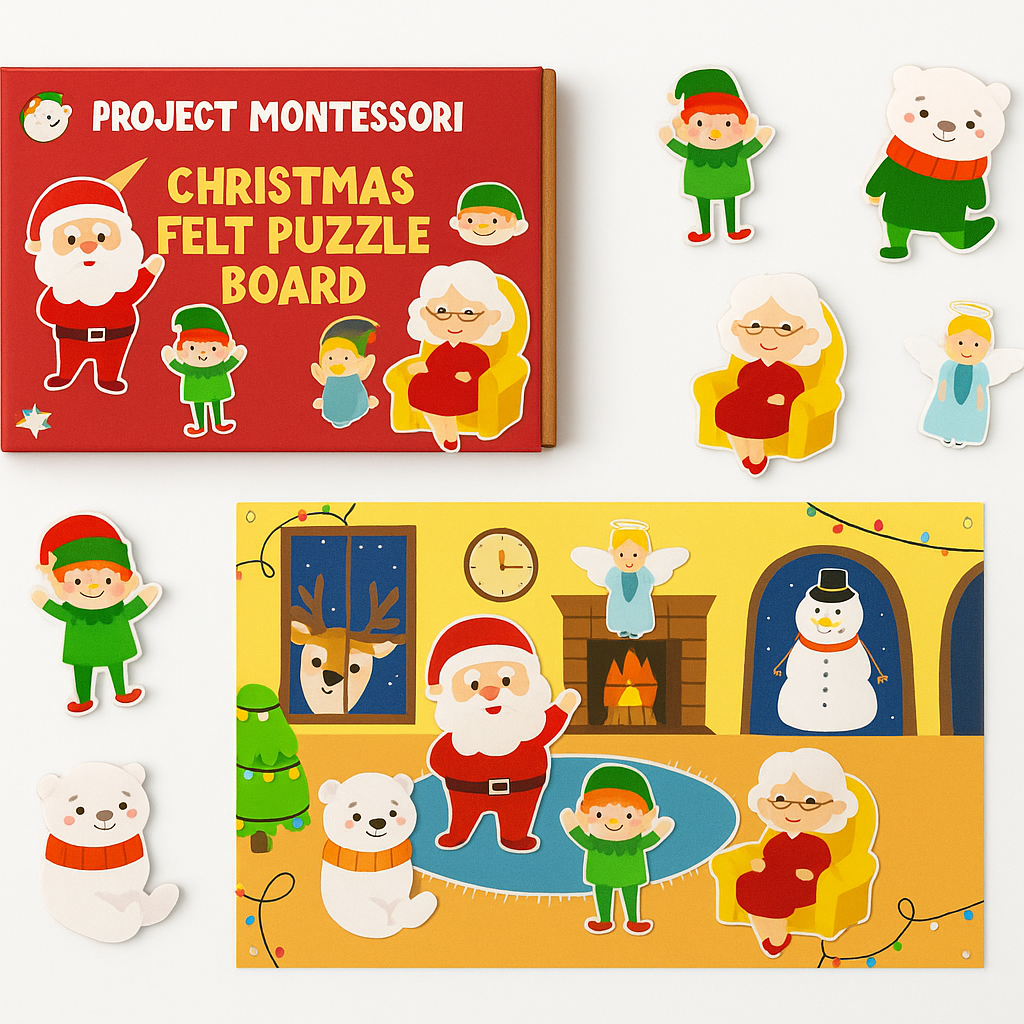 Montessori Christmas Felt Puzzle Board