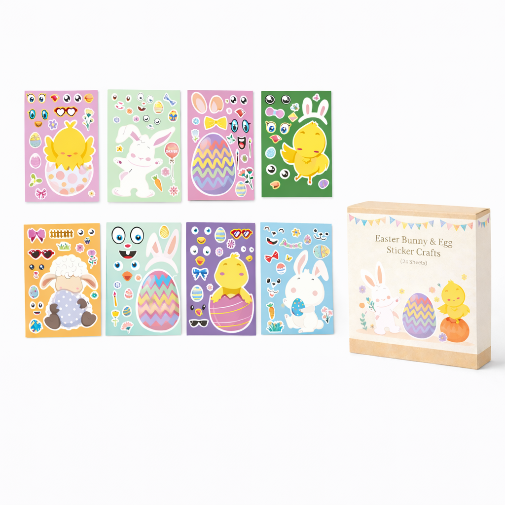 Easter Bunny & Egg Sticker Crafts (24 Sheets)