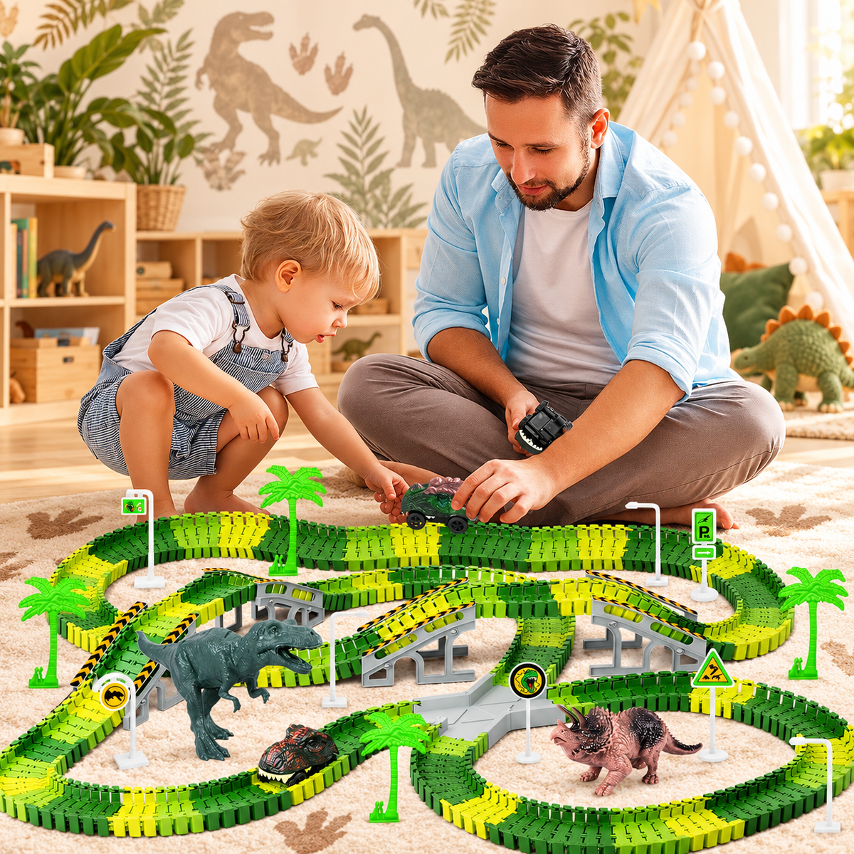 Montessori Dino World Race Track