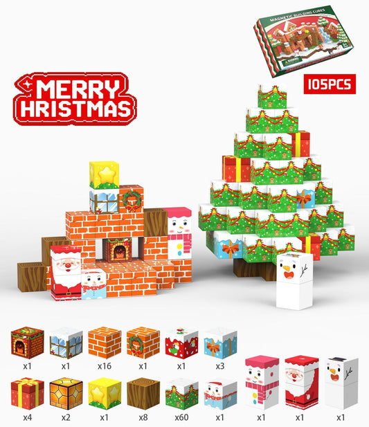 Montessori Christmas Magnetic Blocks