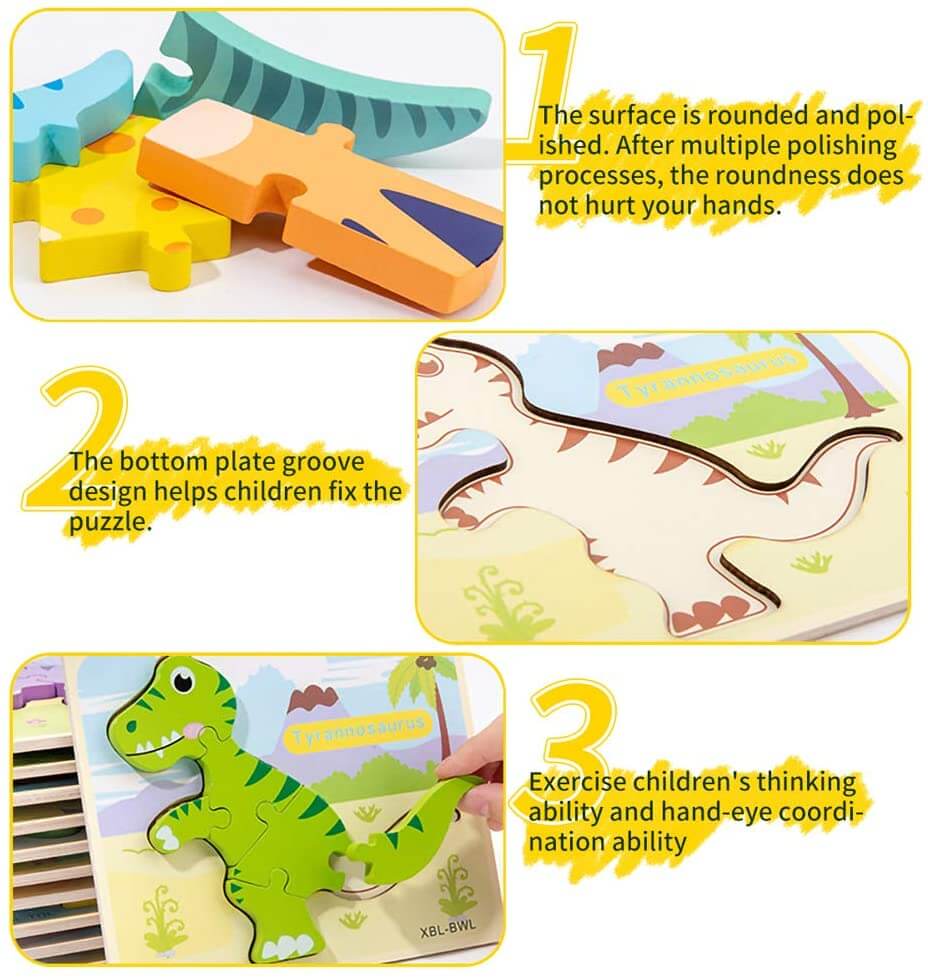 Best Seller: 3D Dinosaur Puzzles 6 PACK - Project Montessori