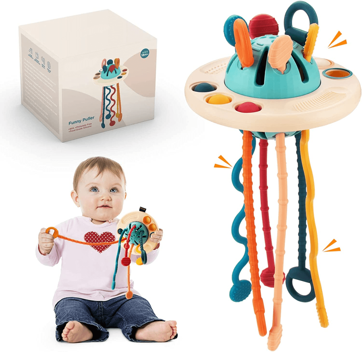 Montessori UFO Silicone Pulling Toy - Project Montessori