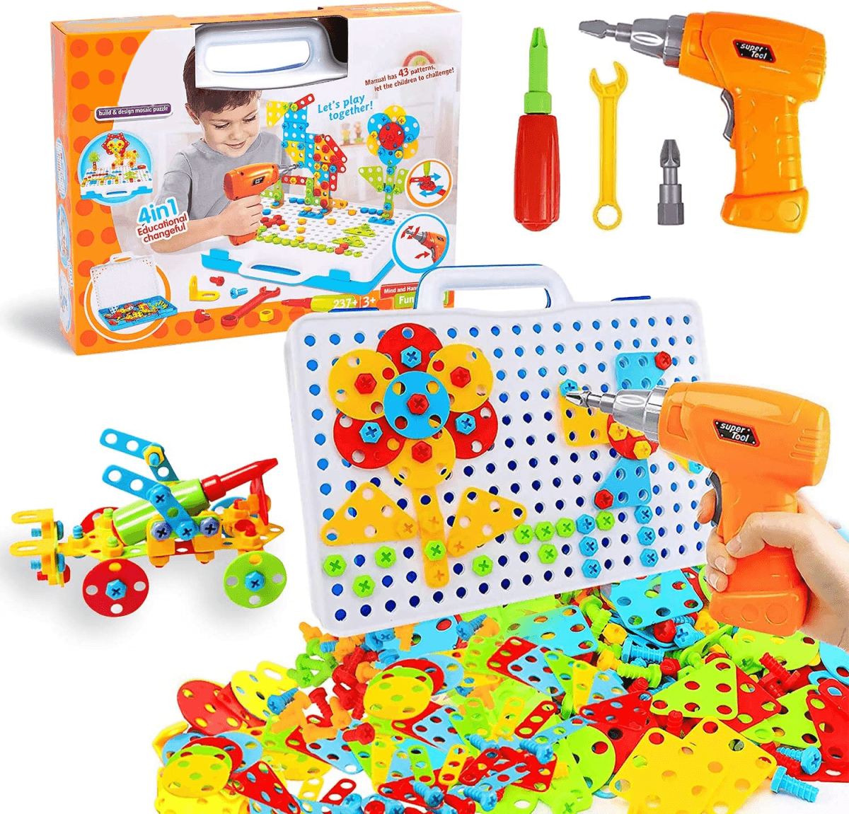 STEM Drill Building Kit (237 Pieces) - Project Montessori