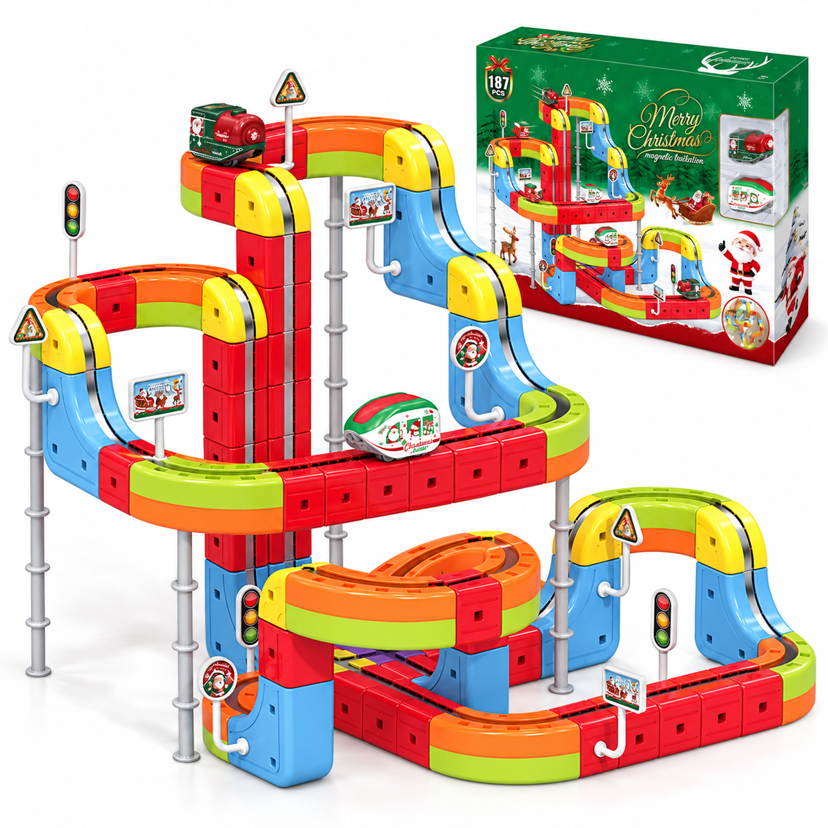 Montessori Christmas Express Magnetic Train Set