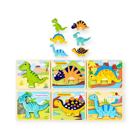3D Dinosaur Puzzles 6 PACK - Project Montessori