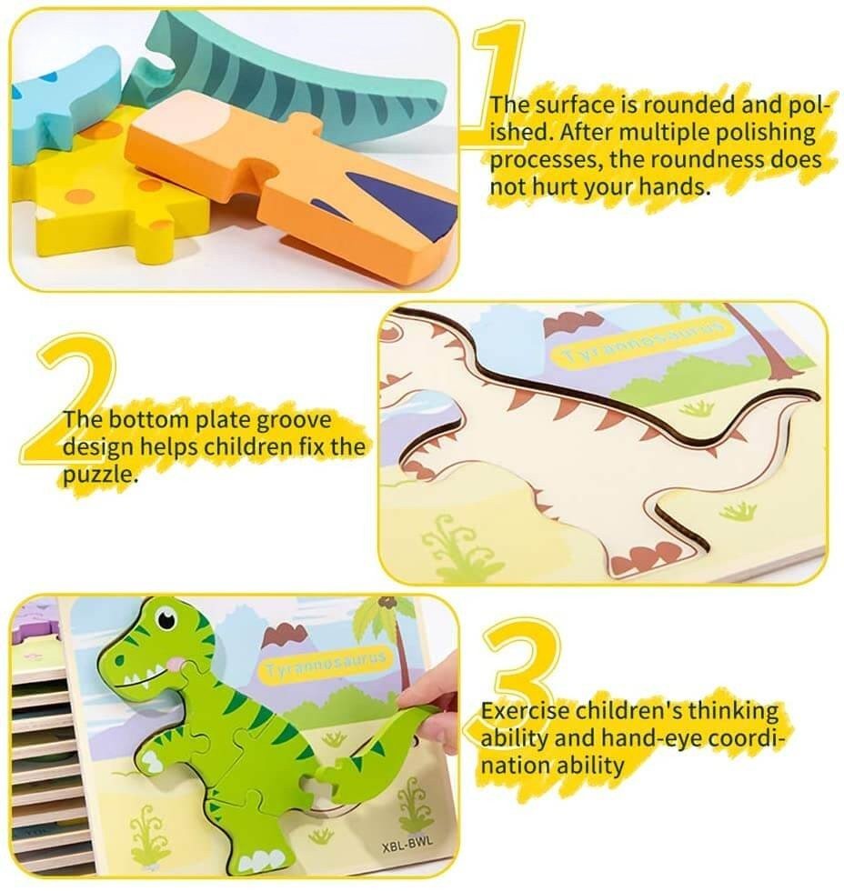 3D Dinosaur Puzzles 6 PACK - Project Montessori