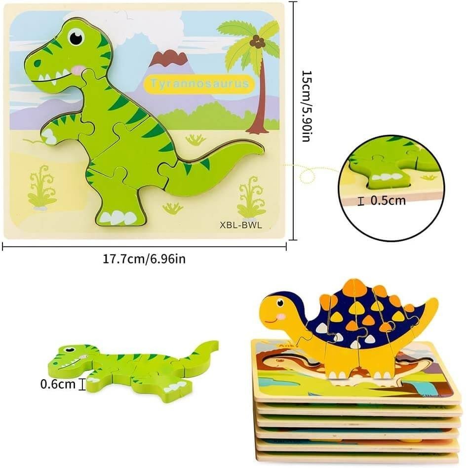 3D Dinosaur Puzzles 6 PACK - Project Montessori