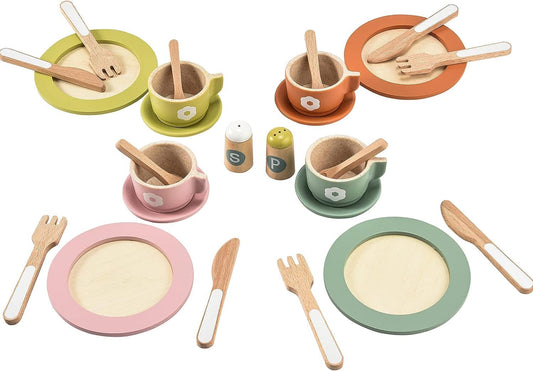 Montessori Wooden Dinnerware Set for Toddlers