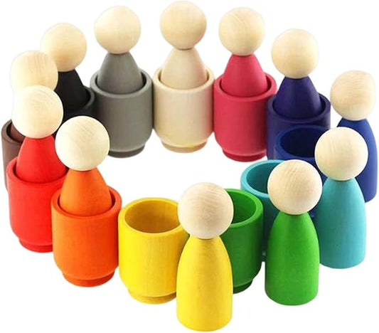 Montessori Peg Dolls with Cups