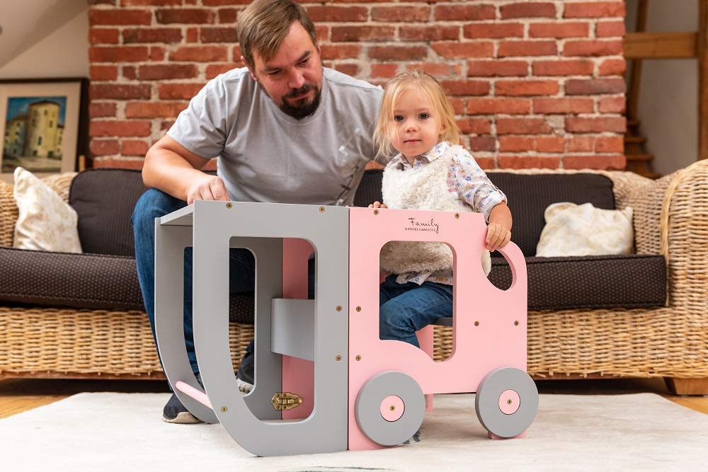 Montessori Kitchen Step Stool (not painted) – A durable and child-safe step stool in a playful car design, perfect for promoting independence and involvement in household activities, while nurturing a love for learning.