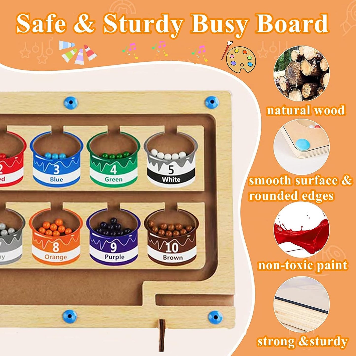 Color and Number Magnetic Board