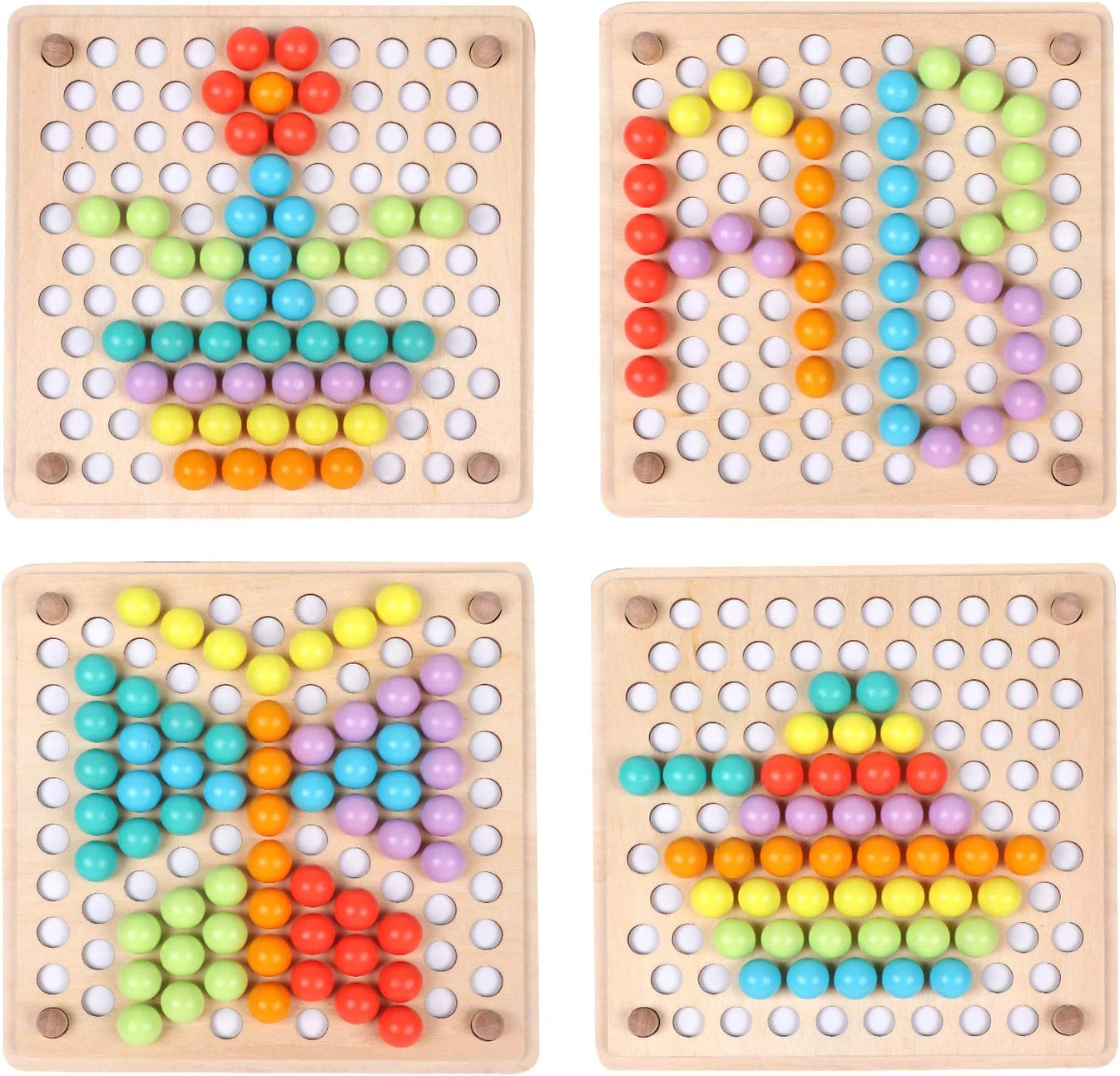 Wooden Peg Board Beads Game Project Montessori