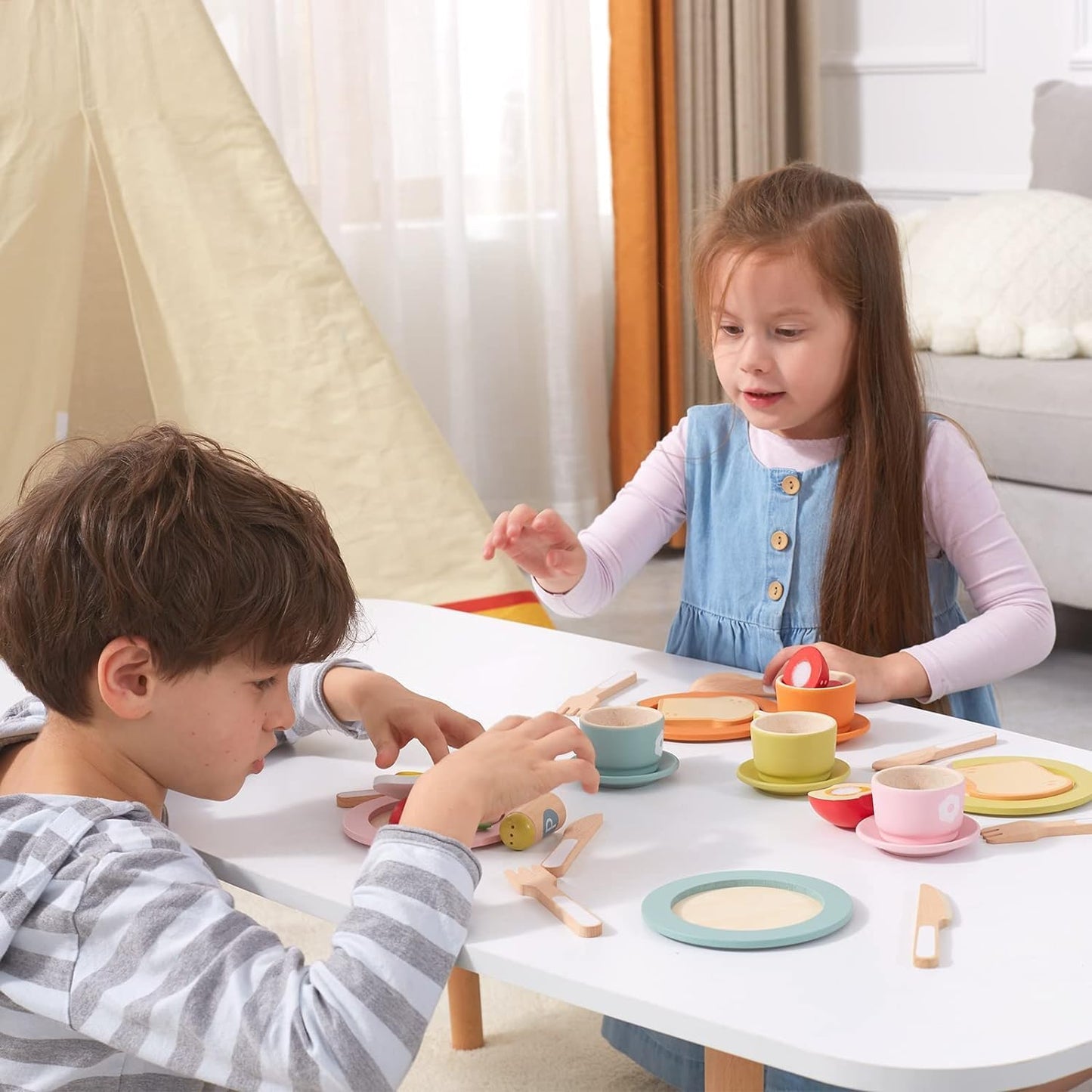 Montessori Wooden Dinnerware Set for Toddlers