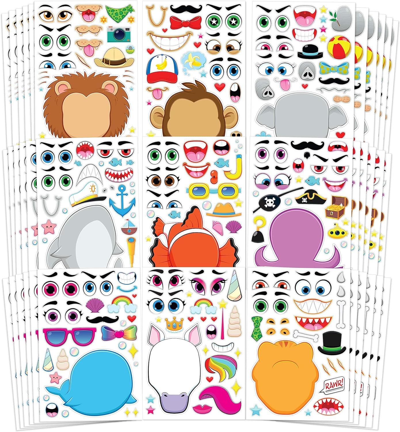 Make-a-face Sticker Sheets (36pcs)