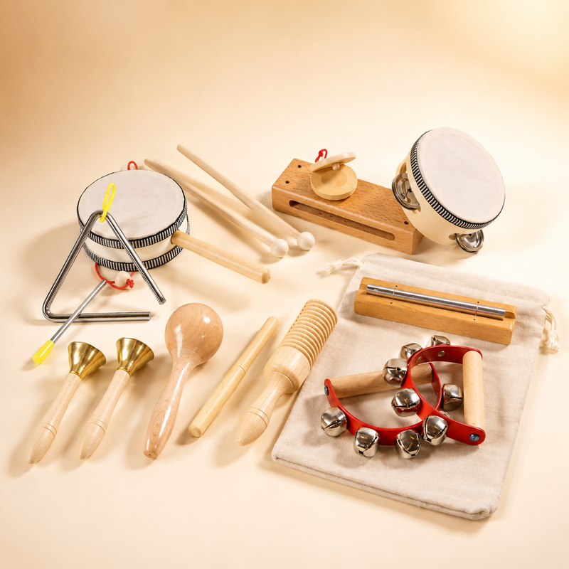 Montessori Wooden Music Instruments Set (10 Instruments) detail