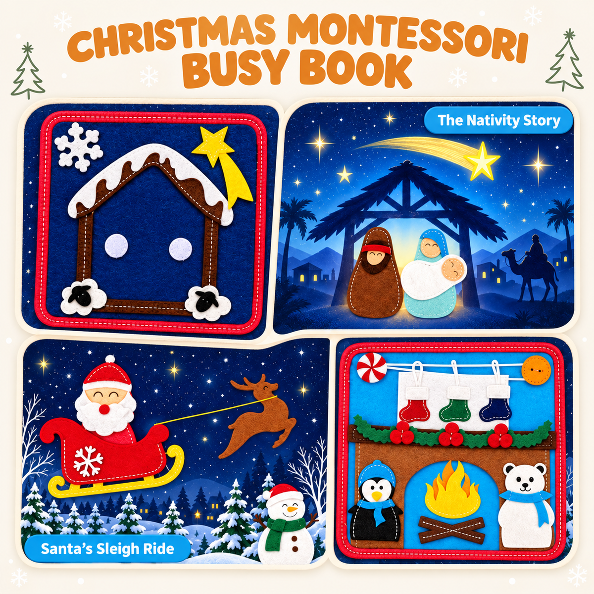 Montessori Felt Santa Book