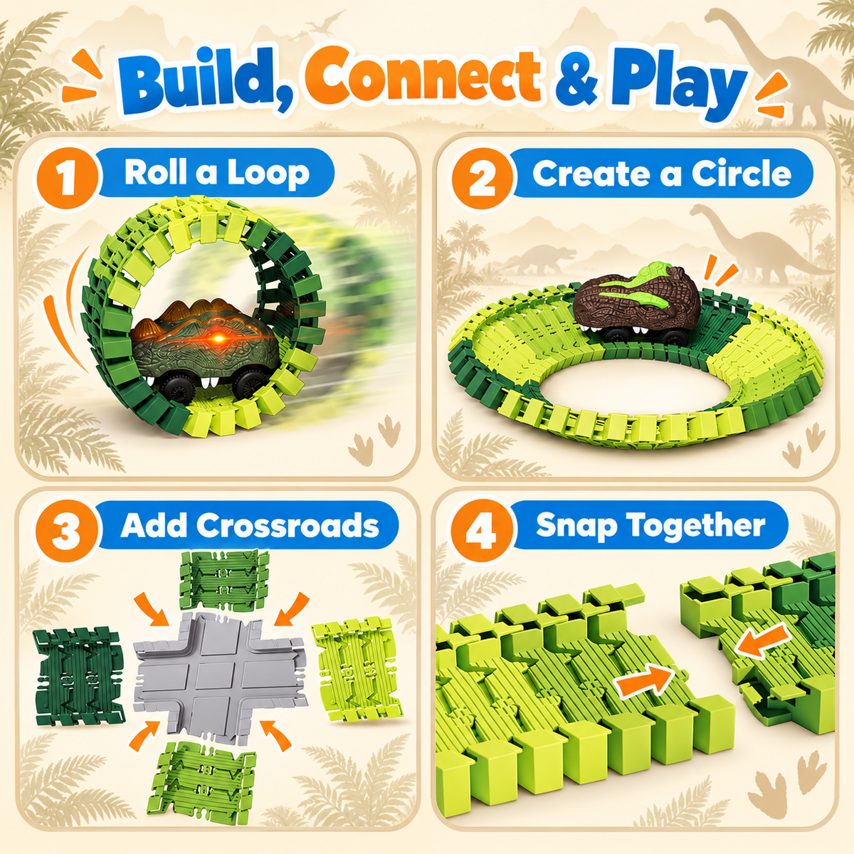 Montessori Dino World Race Track