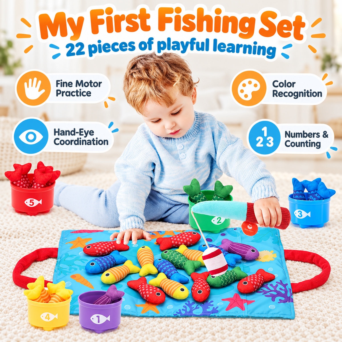 Montessori Catch & Count Fishing Set