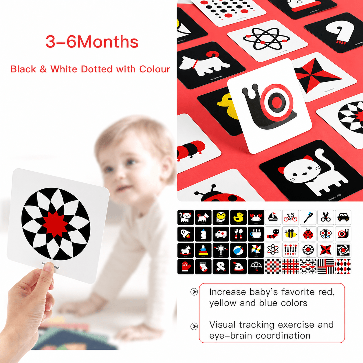 Baby High Contrast Visual Flashcards - Project Montessori