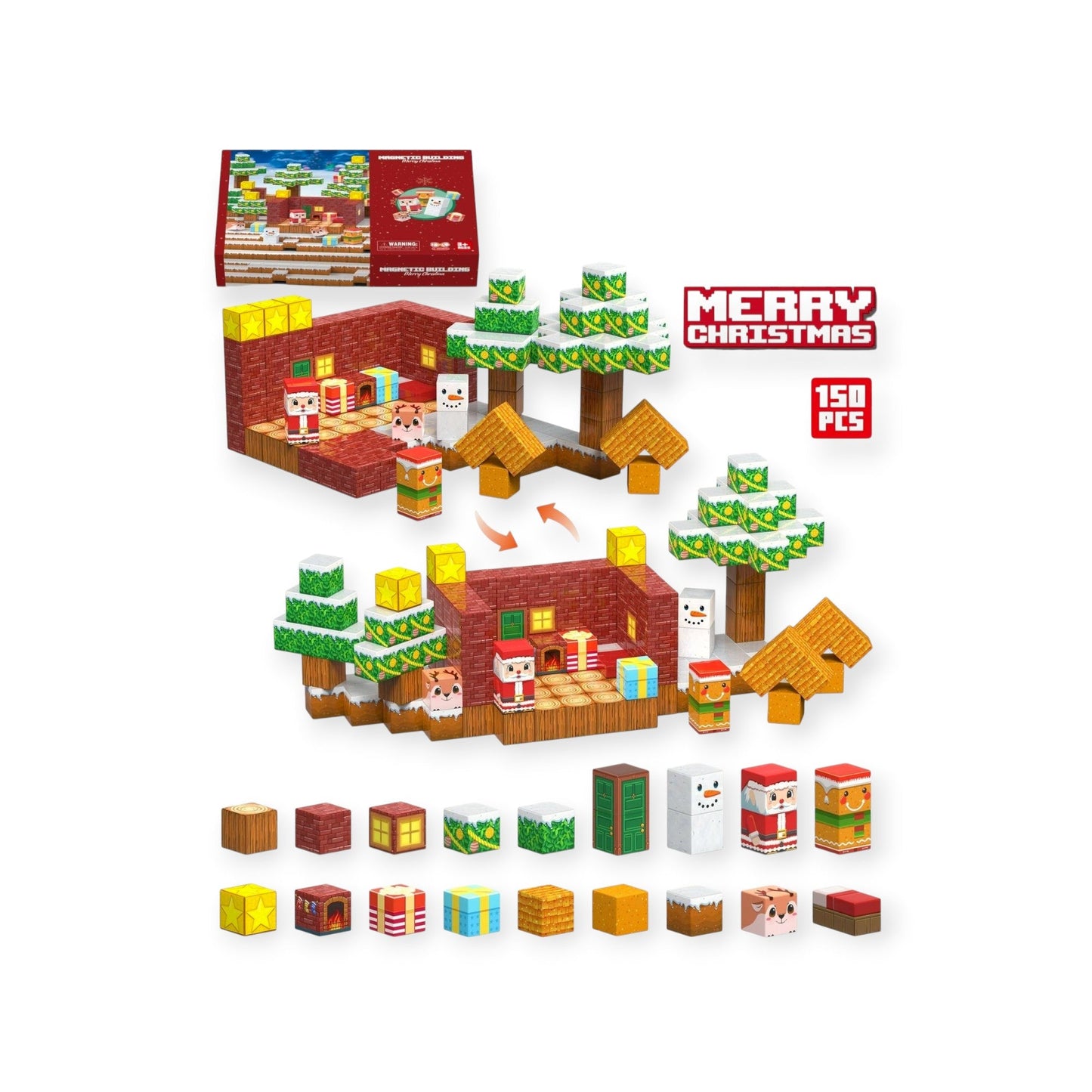 Montessori Christmas Magnetic Blocks - Project Montessori