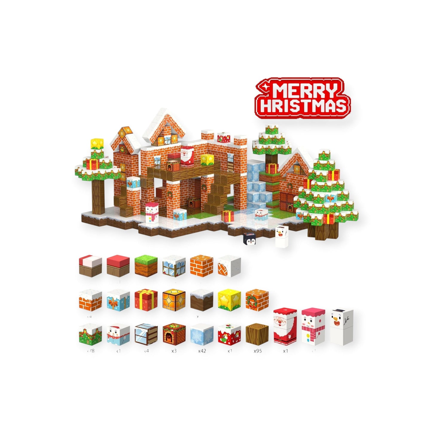 Montessori Christmas Magnetic Blocks - Project Montessori