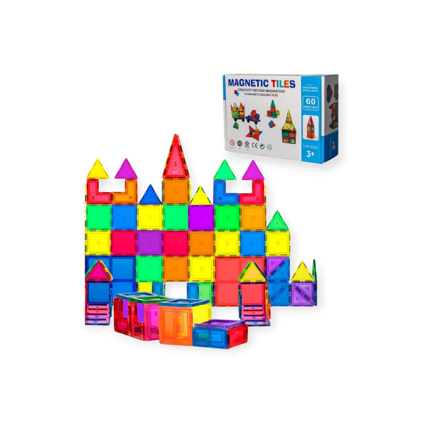 Montessori Magnetic Building Blocks (60 pcs) - Project Montessori