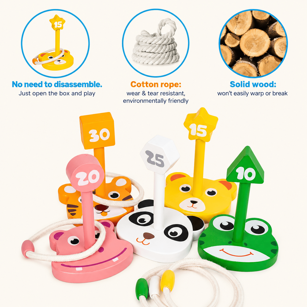 Montessori Outdoor Animal Ring Toss Kit - Project Montessori