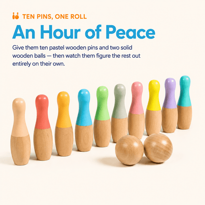 Montessori Rainbow Wooden Bowling Set - Project Montessori