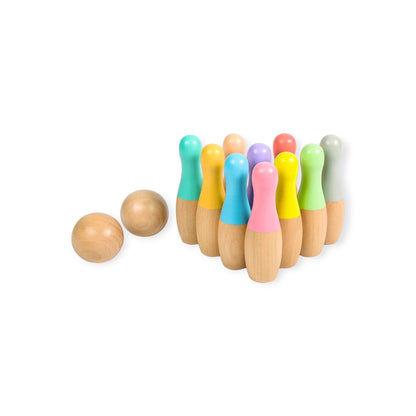 Montessori Rainbow Wooden Bowling Set - Project Montessori