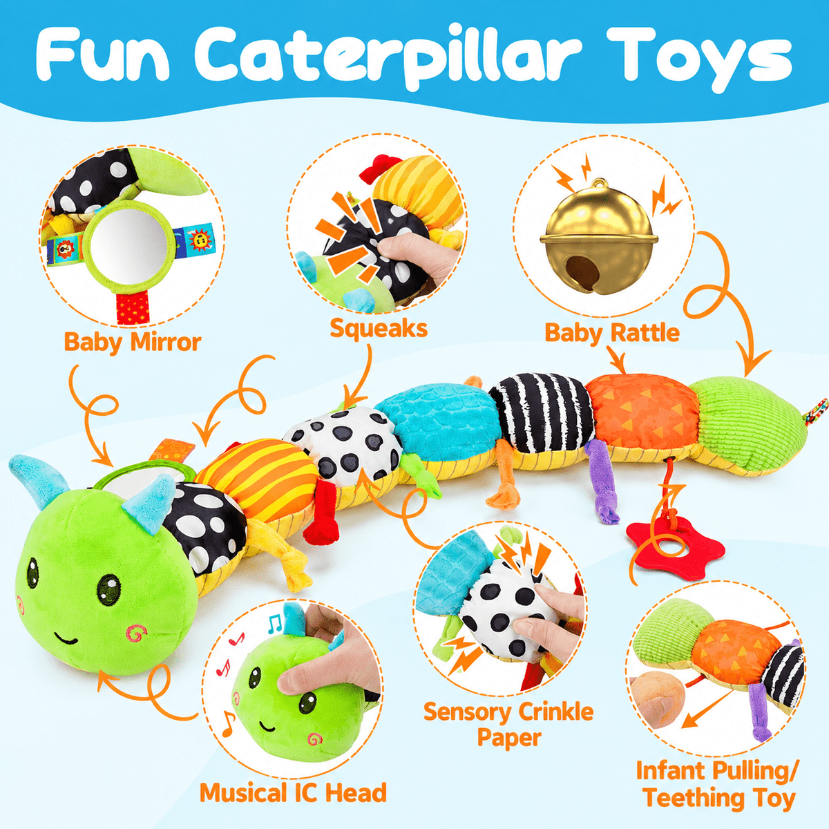 Montessori Sensory Caterpillar - Project Montessori Sensory Toy