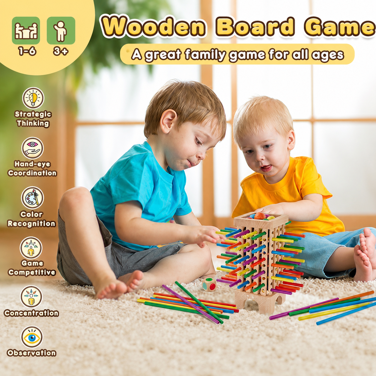 Montessori Stick Drop Tower Game - Project Montessori