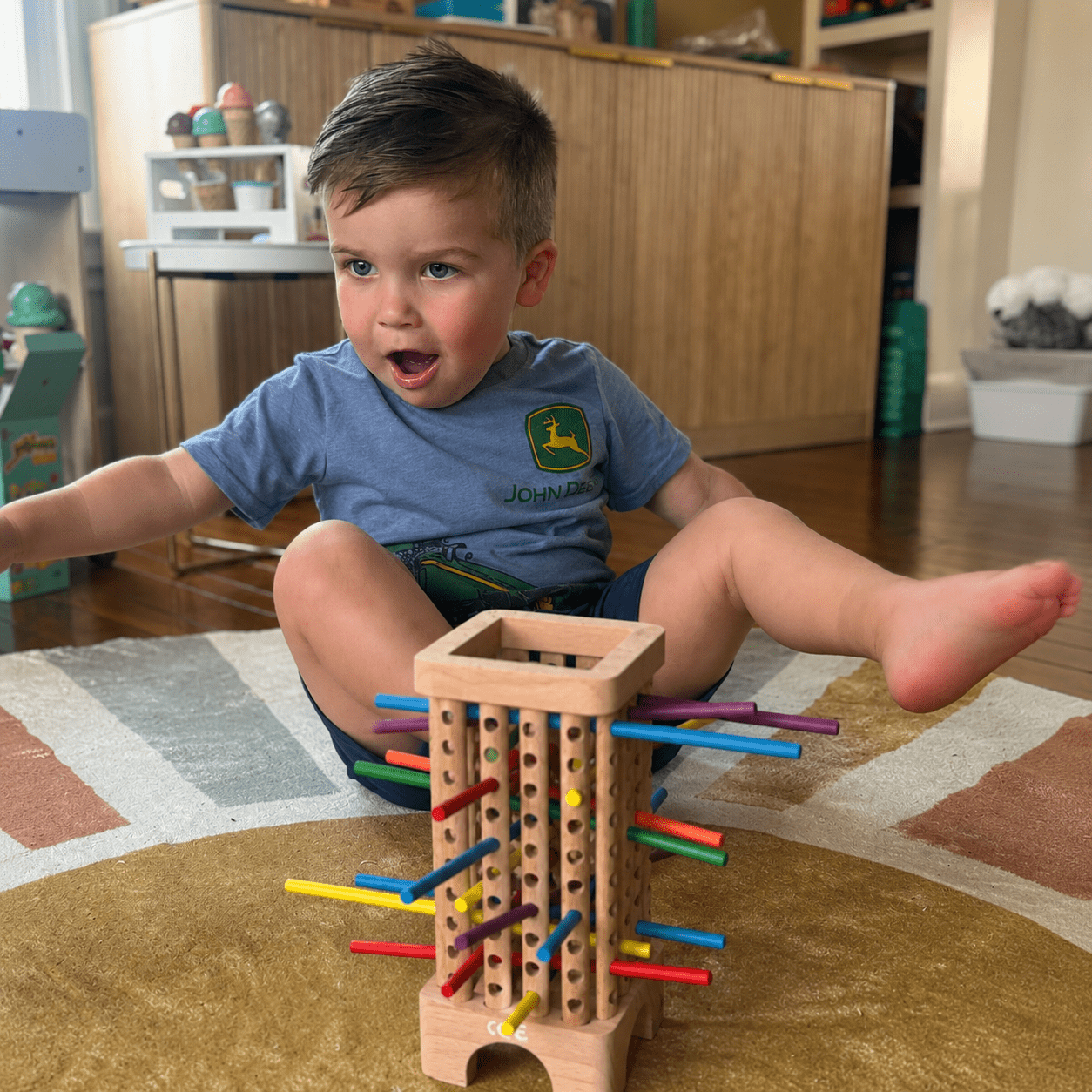 Montessori Stick Drop Tower Game - Project Montessori