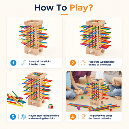 Montessori Stick Drop Tower Game - Project Montessori