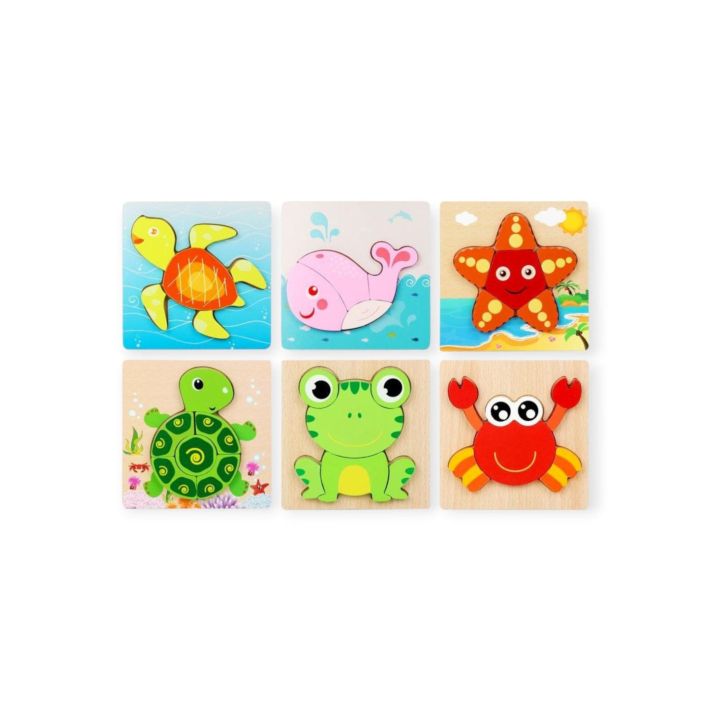 Montessori Summer Friends Wooden Puzzle (6 pack) - Project Montessori