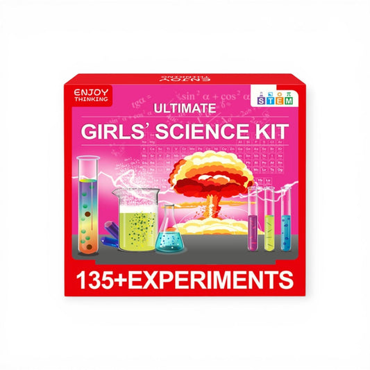 Montessori ultimate girls science kit for kids aged 5 and up, STEM experiment set with 135 plus science experiments, includes test tubes beakers and lab equipment, chemistry and biology learning kit for girls, educational science gift for children and preschoolers.
