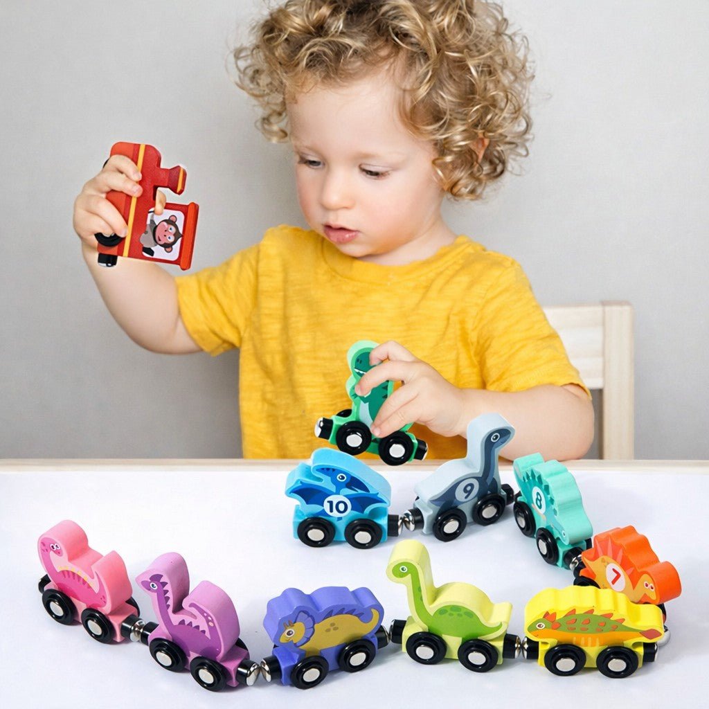 Montessori Wooden Dinosaur Train - Project Montessori