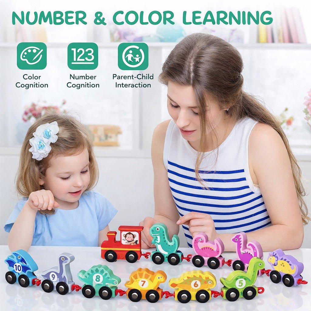 Montessori Wooden Dinosaur Train - Project Montessori
