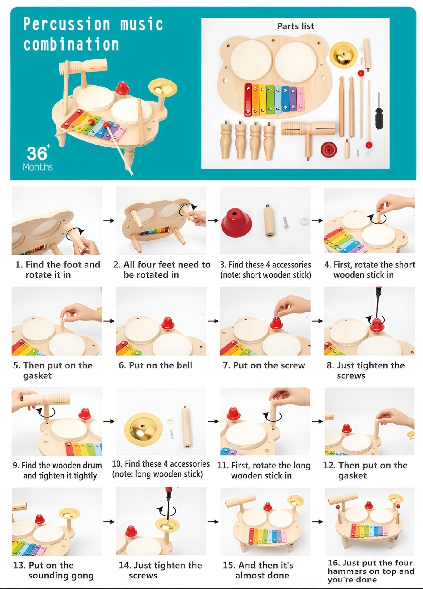 Montessori Wooden Drums Set - Project Montessori