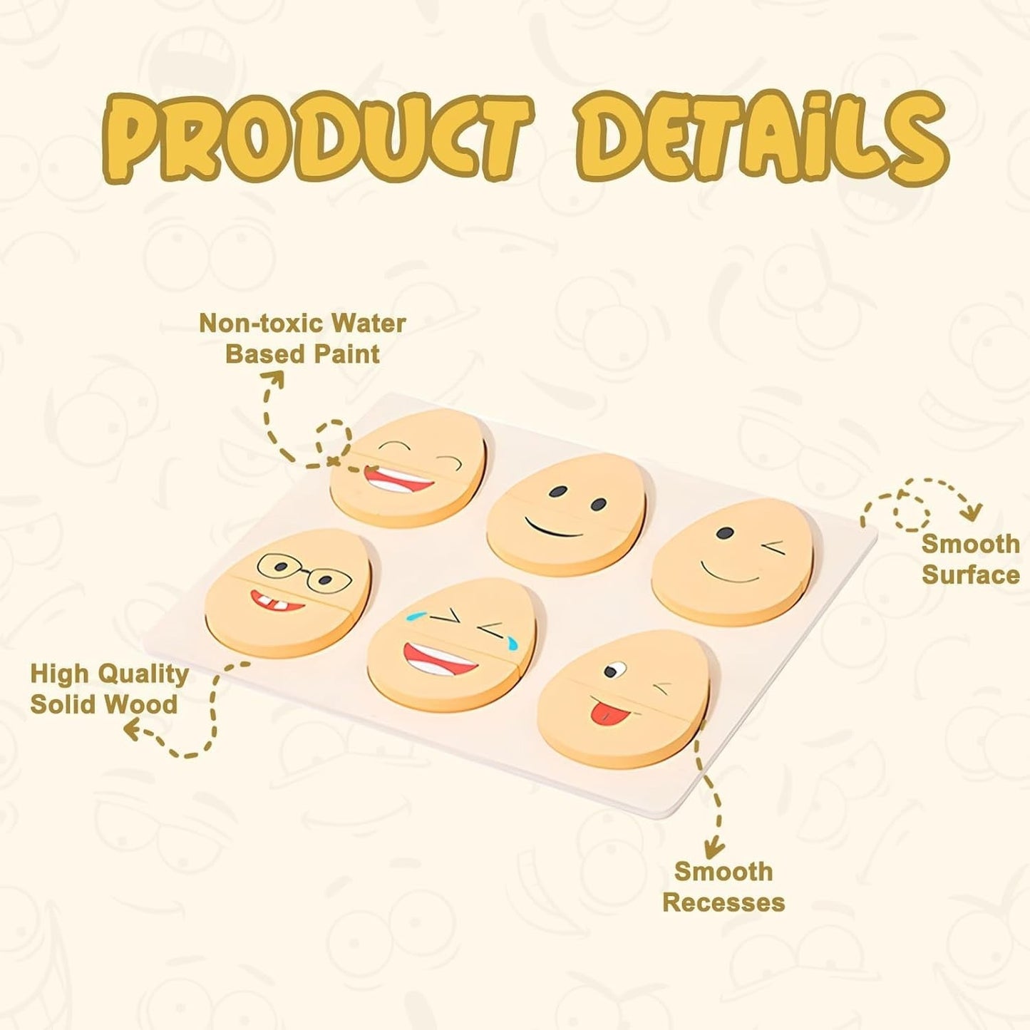 Montessori Wooden Expressions Eggs - Project Montessori