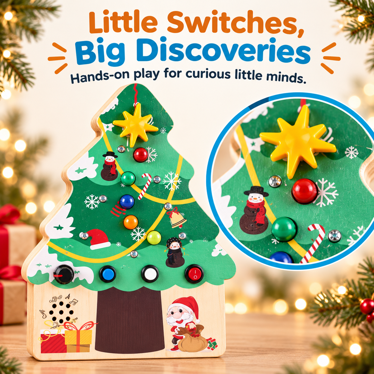 Montessori Wooden LED Christmas Tree - Project Montessori