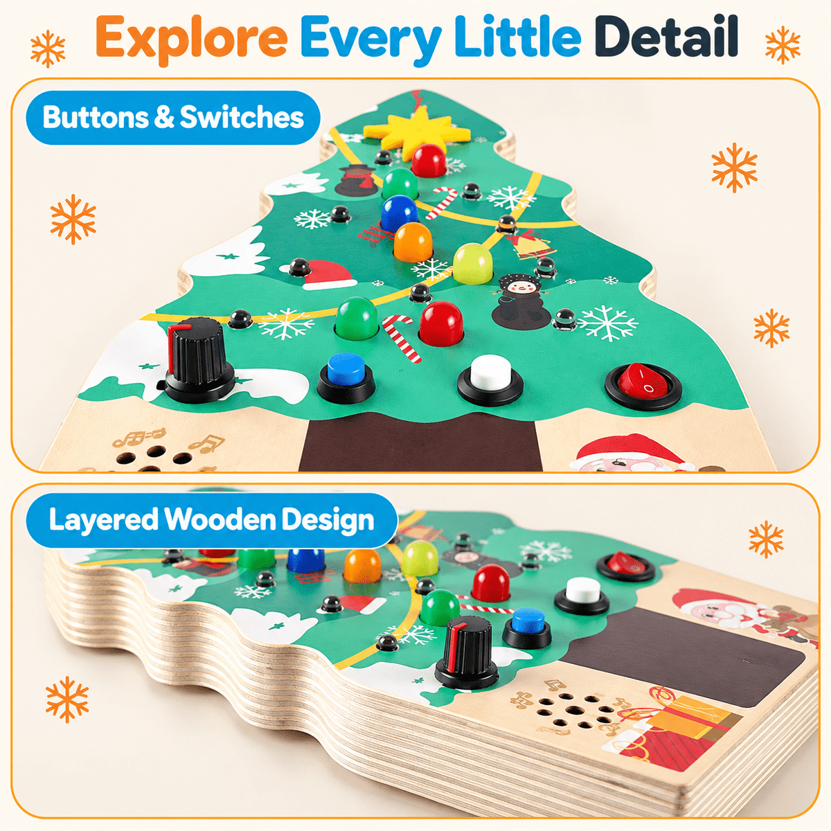 Montessori Wooden LED Christmas Tree - Project Montessori