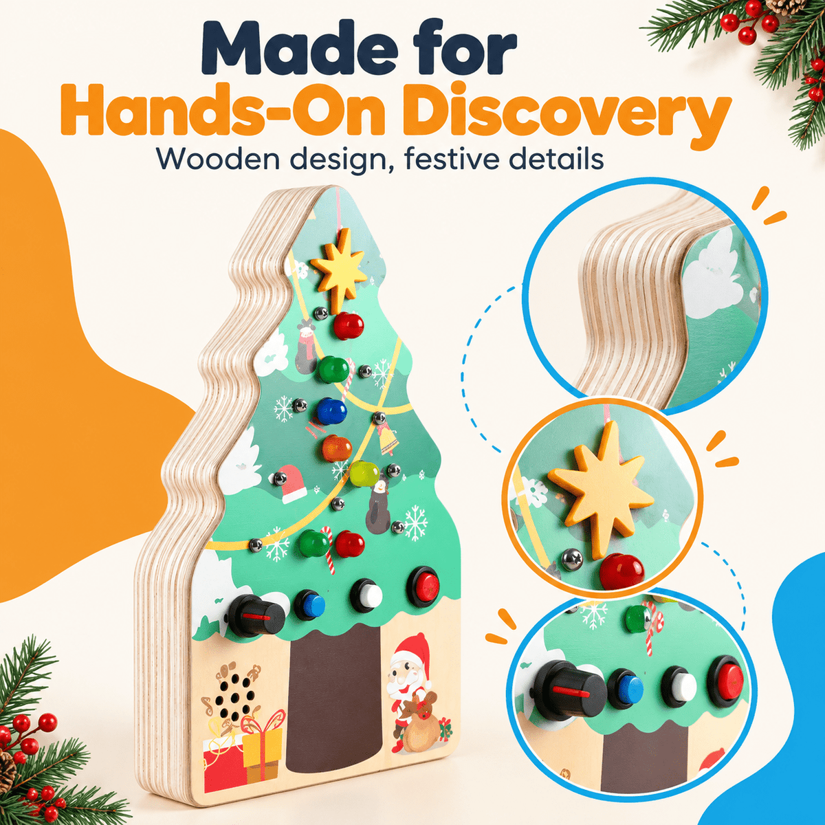 Montessori Wooden LED Christmas Tree - Project Montessori