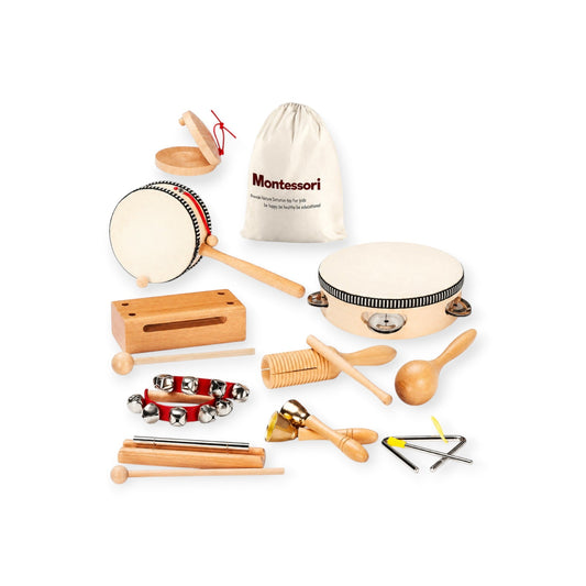 Montessori Wooden Music Instruments Set (10 Instruments) - Project Montessori