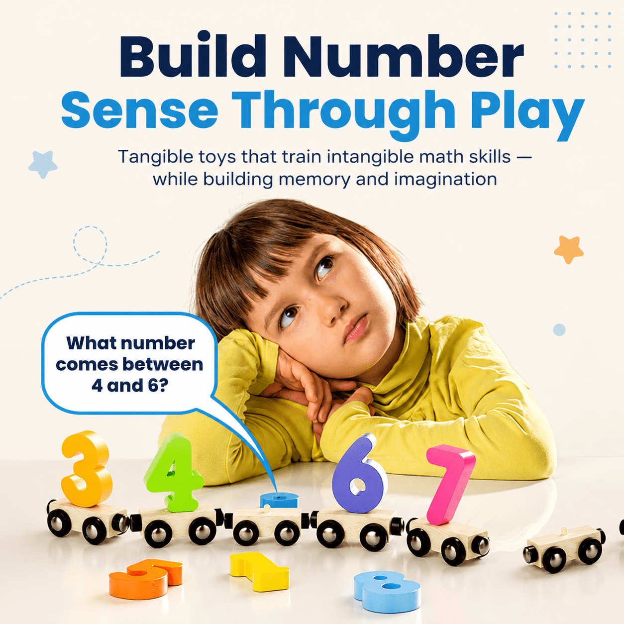 Montessori Wooden Number Train Set - Project Montessori Building Toy