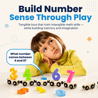 Montessori Wooden Number Train Set - Project Montessori Building Toy