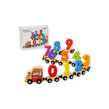 Montessori Wooden Number Train Set - Project Montessori Building Toy