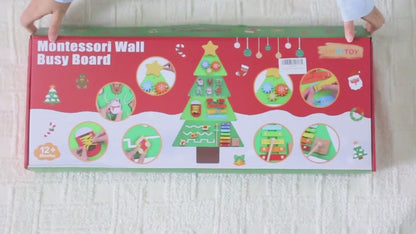 Montessori Wooden Christmas Tree Busy Board