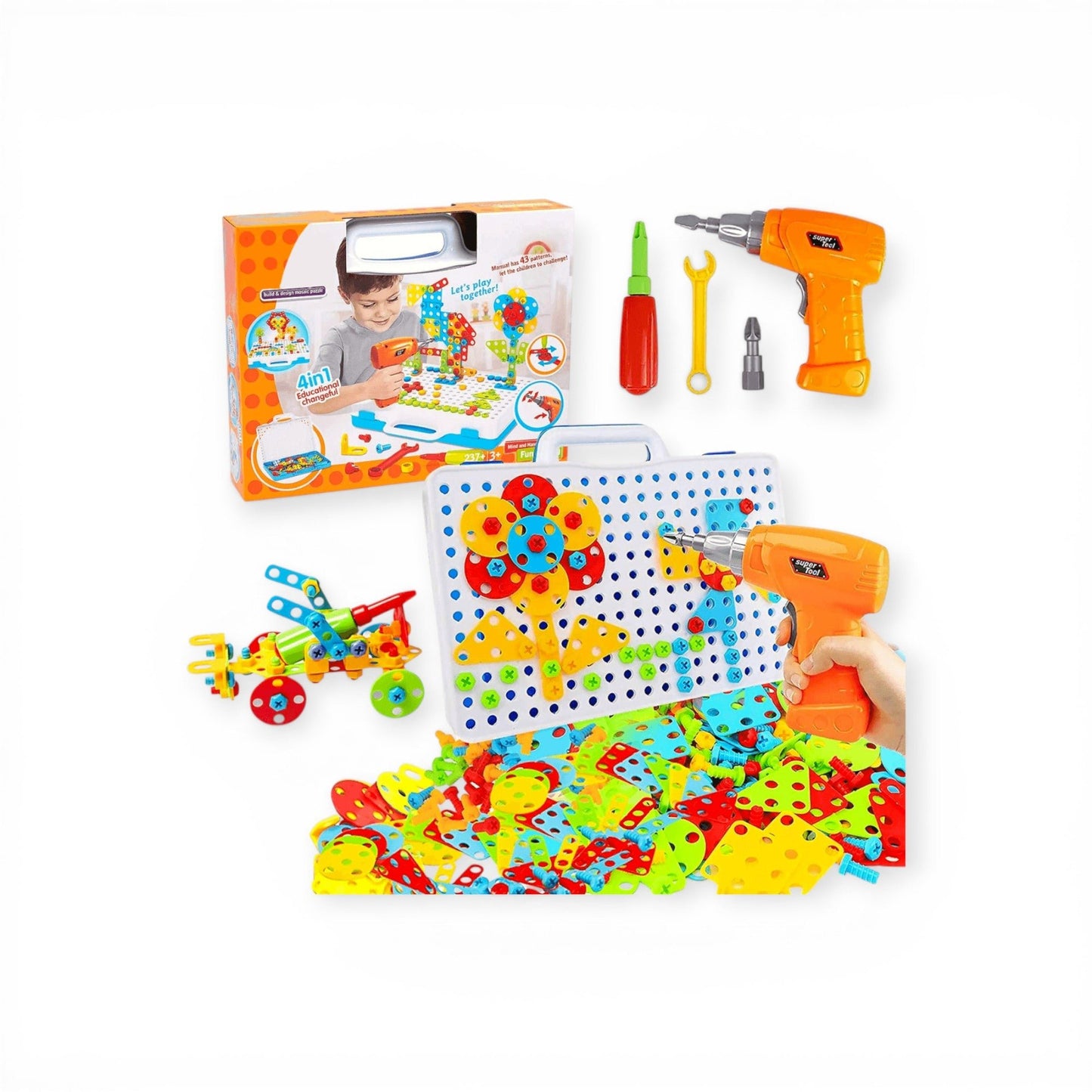 STEM Drill Building Kit (237 Pieces) - Project Montessori